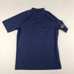 Nike Polo Shirt Mens Medium Dark‎ Blue Dri Fit Performance Short Sleeve